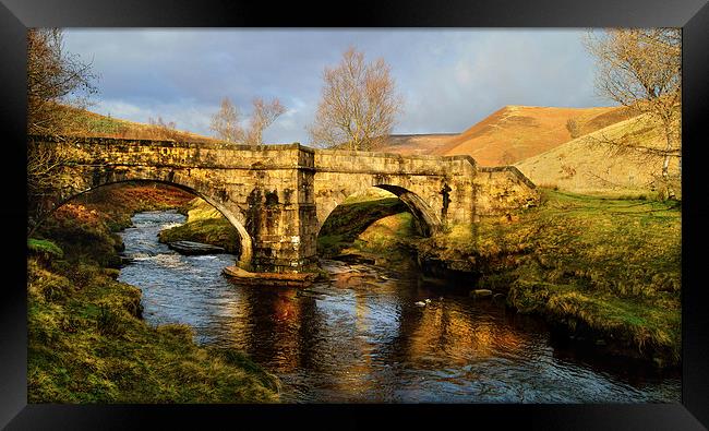 Slippery Stones Packhorse Bridge Framed Print by Darren Galpin