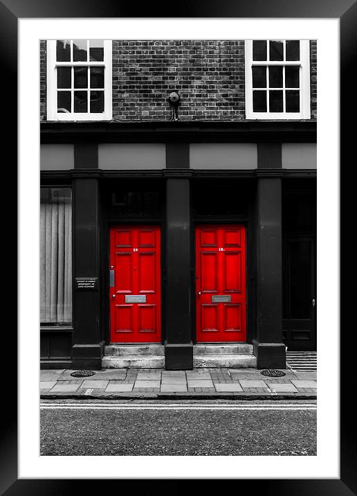Two Red Doors Framed Mounted Print by Paul Shears Photogr
