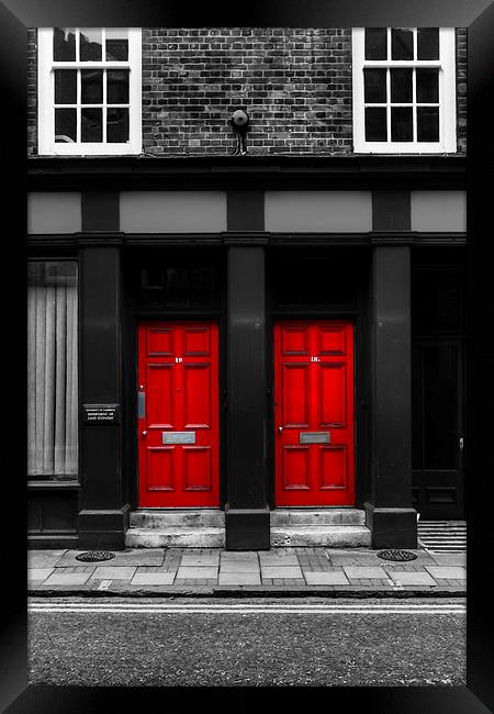Two Red Doors Framed Print by Paul Shears Photogr