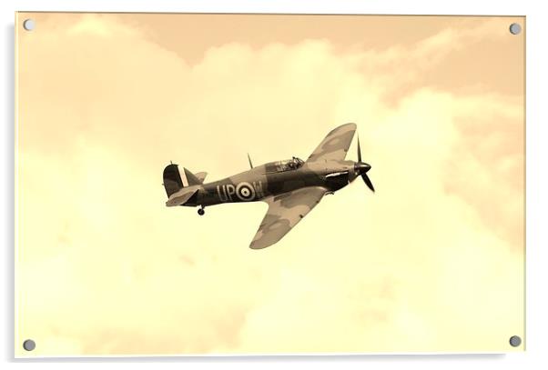 Hawker Hurricane On Patrol Acrylic by Malcolm Snook