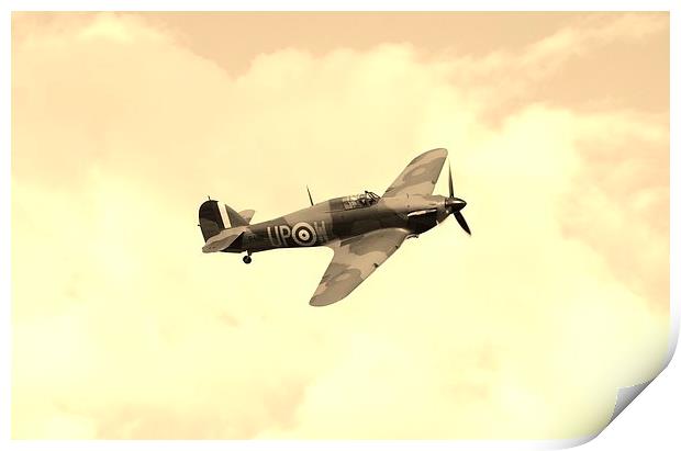 Hawker Hurricane On Patrol Print by Malcolm Snook