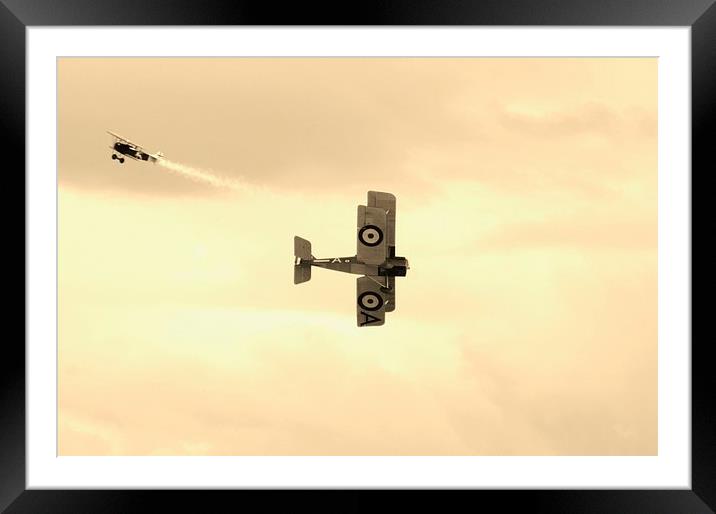 World War One Dogfight Framed Mounted Print by Malcolm Snook