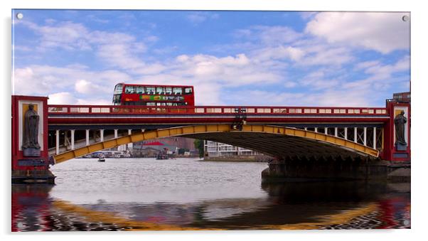 Vauxhall  Bridge Thames London Acrylic by David French