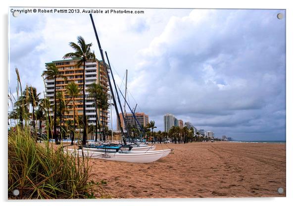 Fort Lauderdale Beach Acrylic by Robert Pettitt