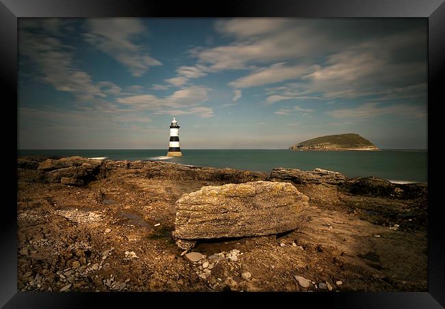 Penmon Point Lighthouse and Puffin Island Framed Print by Eddie John