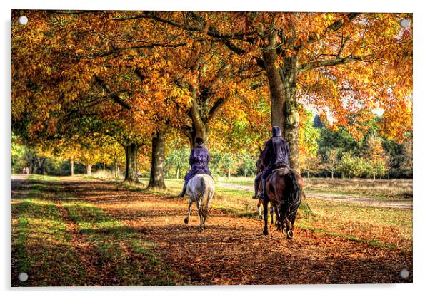 Windsor Park Autumn Horses Acrylic by Simon West