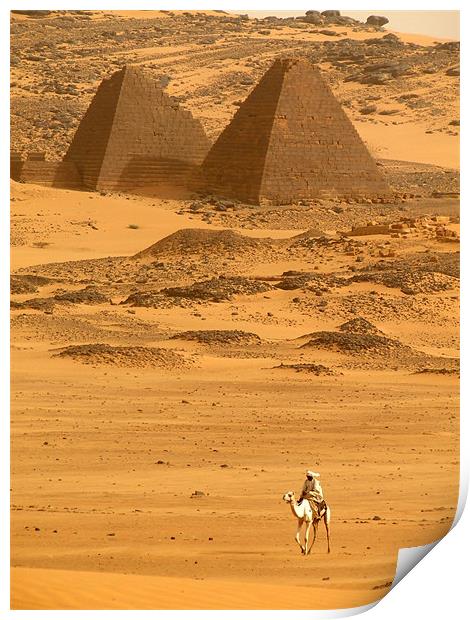Pyramids in Meroe Print by Ralph Schroeder