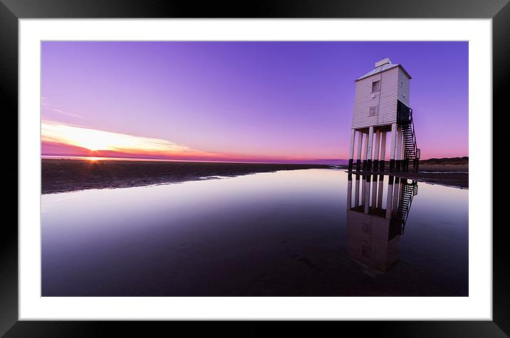 reflect on Burnham Lighthouse Framed Mounted Print by adam rumble
