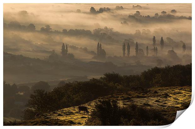 Mist over the levels Print by adam rumble