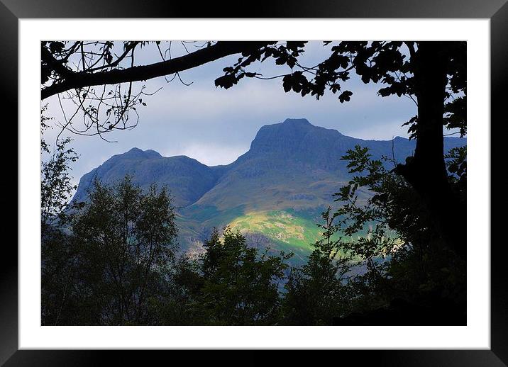 Langdale Pikes Framed Mounted Print by eric carpenter