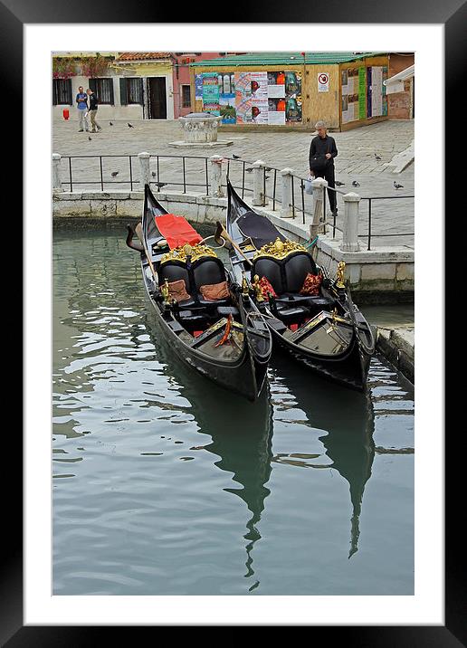 Pair of Gondola Framed Mounted Print by Tony Murtagh