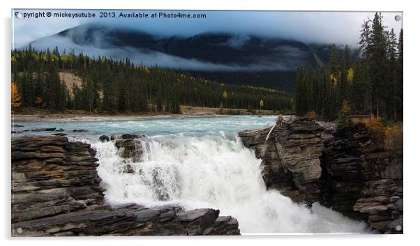 Athabasca Falls Acrylic by rawshutterbug 