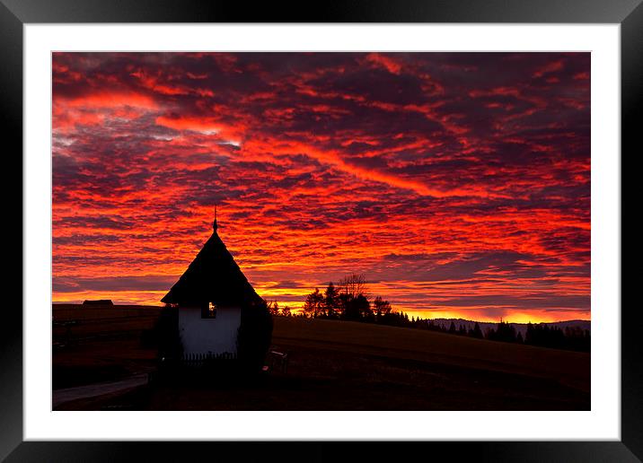 Burning sky Framed Mounted Print by Robert Parma