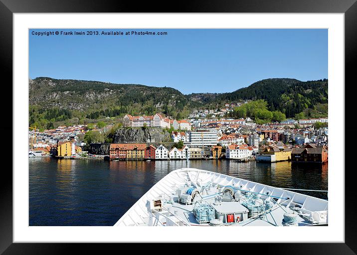 Sailing into Bergen, Norway Framed Mounted Print by Frank Irwin