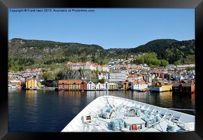 Sailing into Bergen, Norway Framed Print by Frank Irwin