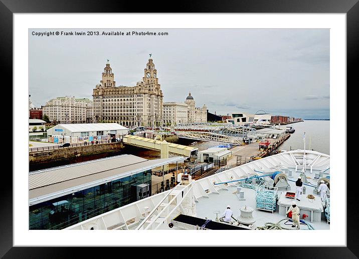 A Cruise ship alongside in Liverpool Framed Mounted Print by Frank Irwin