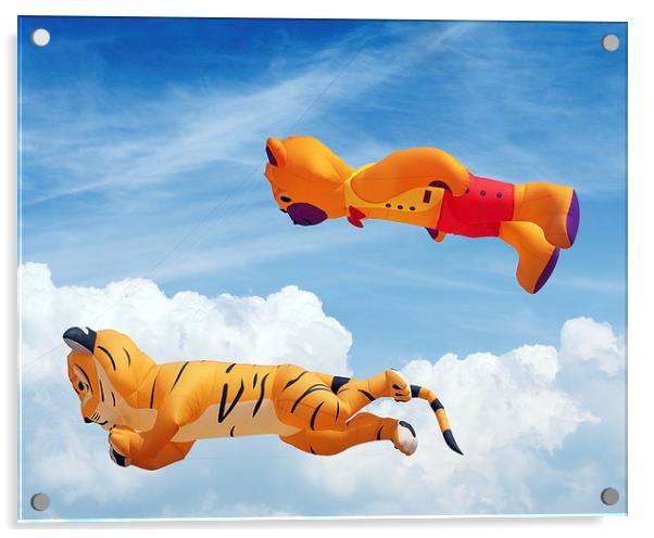 Kites Acrylic by Victor Burnside