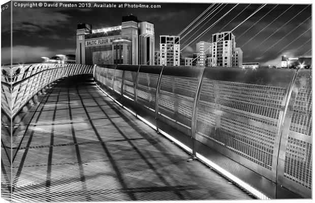 Gateshead Millennium Bridge and Baltic Centre Canvas Print by David Preston
