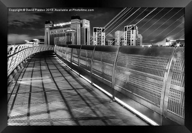 Gateshead Millennium Bridge and Baltic Centre Framed Print by David Preston
