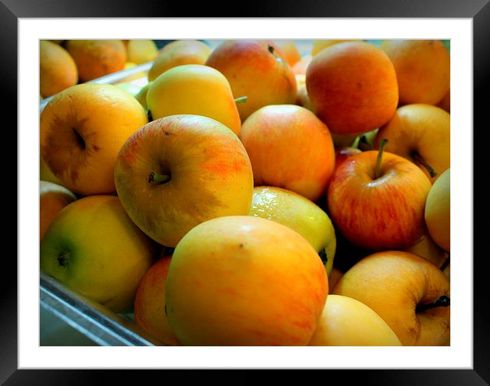 Apples at the breakfast buffet Framed Mounted Print by Robert Cane