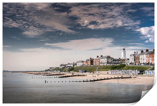 Southwold sea fromt Print by Stephen Mole