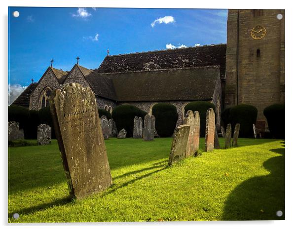 Gravestones in Churchyard Acrylic by Peter McCormack