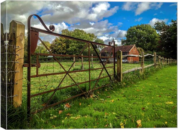 Field Gate in Henfield Canvas Print by Peter McCormack