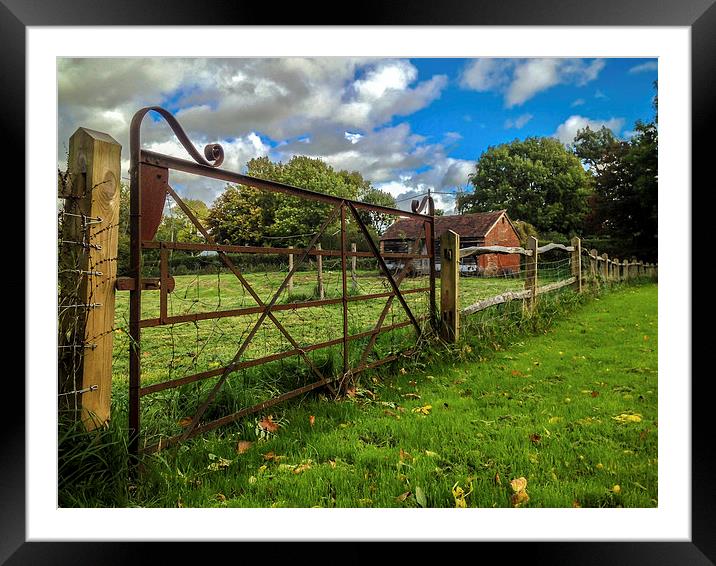 Field Gate in Henfield Framed Mounted Print by Peter McCormack