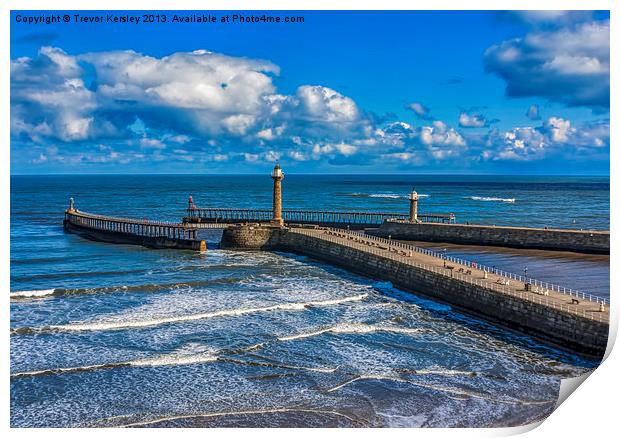 Harbour Entrance Whitby Print by Trevor Kersley RIP