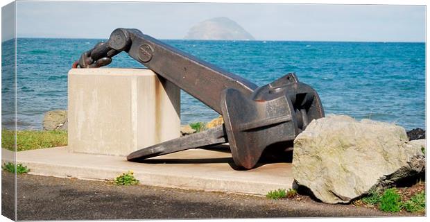 Ships Anchor with Ailsa Craig on the Horizon Canvas Print by Kenny McNab