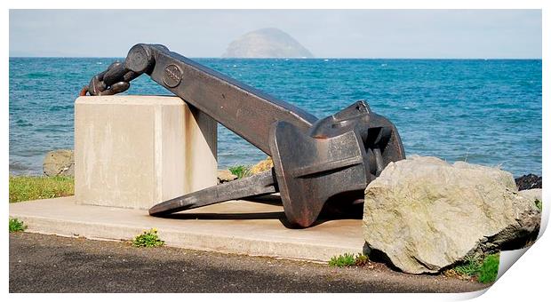 Ships Anchor with Ailsa Craig on the Horizon Print by Kenny McNab