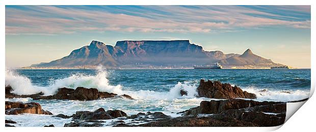 Table Mountain from Bloubergstrand Print by John Hickey-Fry