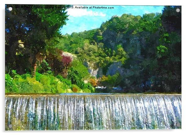 Waterfall view to Cheddar gorge Acrylic by Paula Palmer canvas