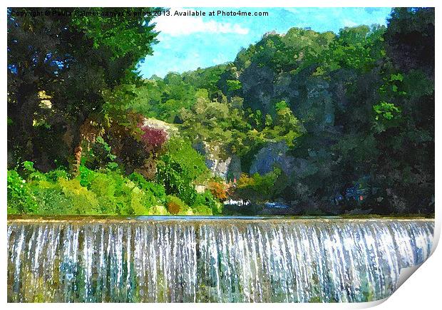 Waterfall view to Cheddar gorge Print by Paula Palmer canvas