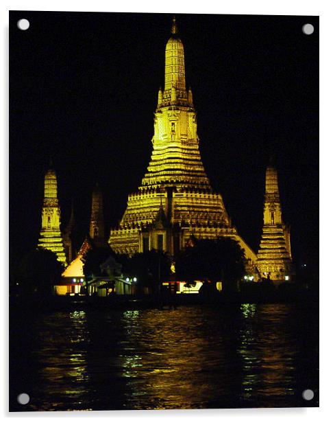 Wat Arun in Bangkok Acrylic by colin chalkley