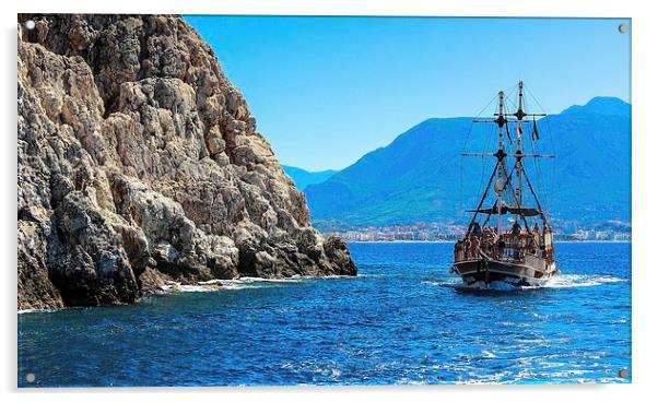 Antalya,Turkey, Pirate Ship Acrylic by Robert Cane