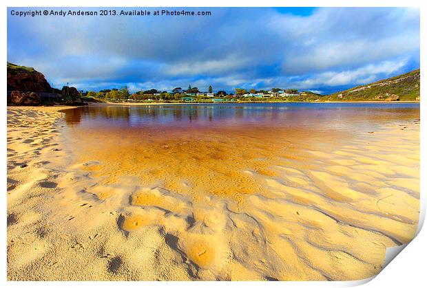 Indian Ocean Sandy Shore Print by Andy Anderson