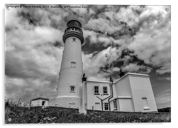 Flamborough Head Lighthouse Acrylic by Trevor Kersley RIP