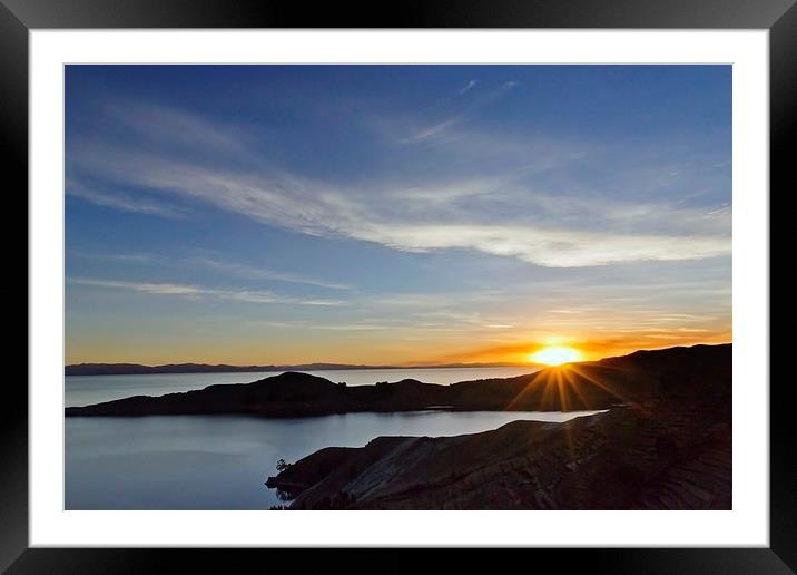 Isla Del Sol Sunset Framed Mounted Print by Matt Cottam
