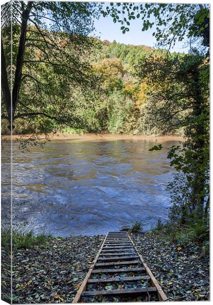 The Wye In Flood Canvas Print by David Tinsley