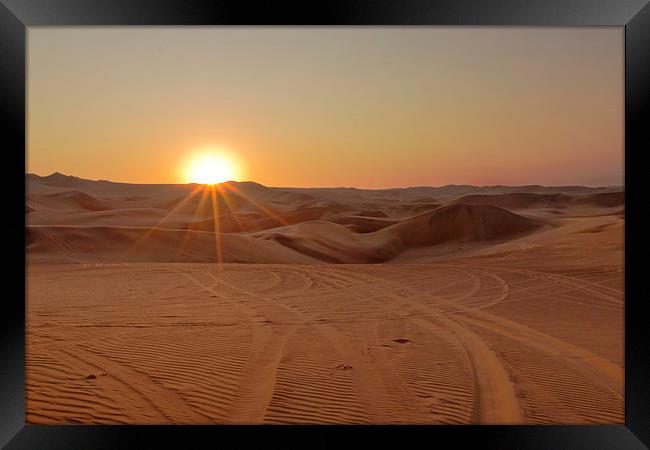 Desert Sunset Framed Print by Matt Cottam