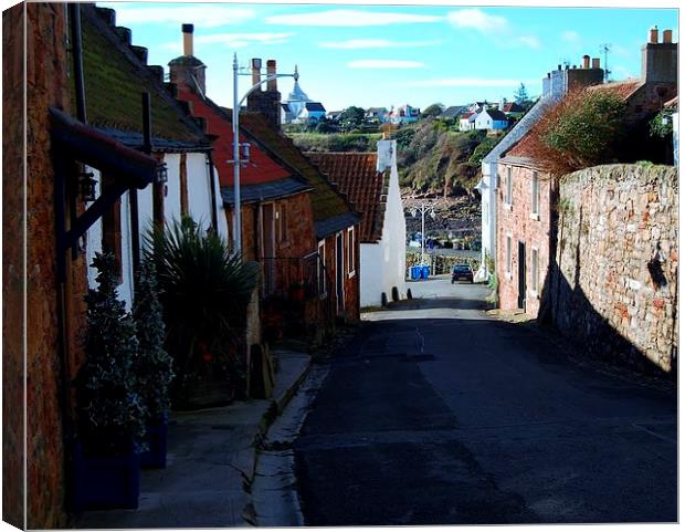 The Road to Crail Harbour Canvas Print by Kenny McNab