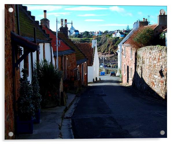 The Road to Crail Harbour Acrylic by Kenny McNab