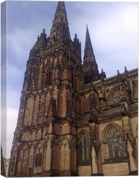 Lichfield cathedral Canvas Print by louise harborow