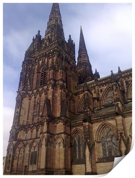 Lichfield cathedral Print by louise harborow