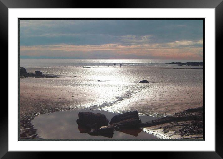 Twilight Beach Framed Mounted Print by Vivienne Barker