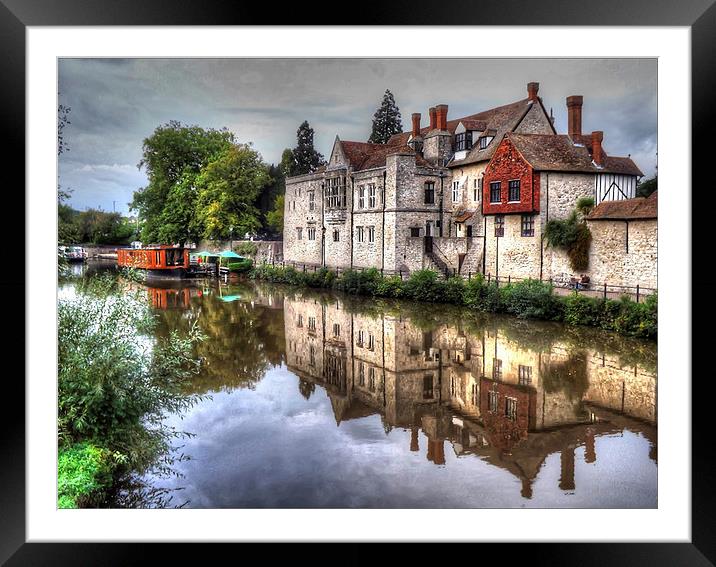 Archbishops Palace Maidstone Riverside Framed Mounted Print by Dawn White