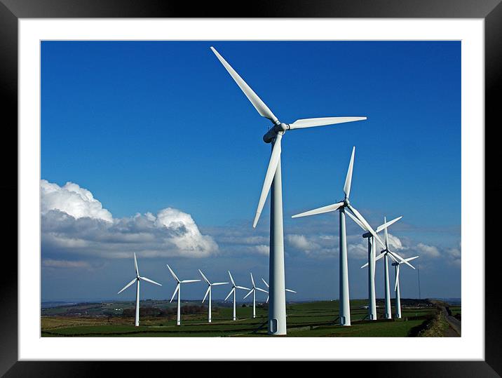 Wind Farm Framed Mounted Print by Stephen Brown
