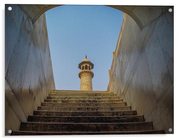 Taj Mahal Minaret Acrylic by colin chalkley