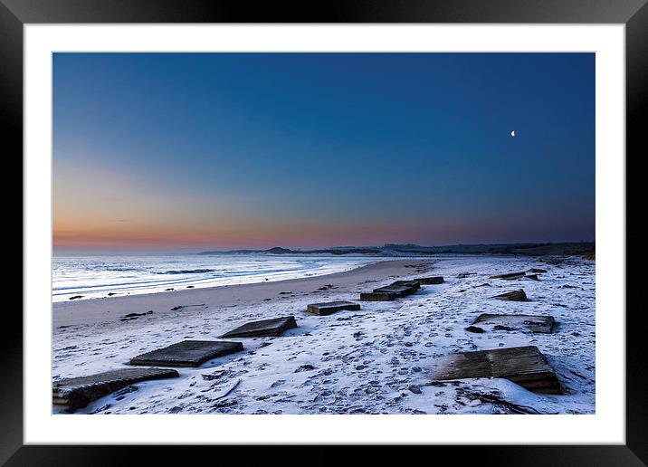 A cold day in Alnmouth Framed Mounted Print by Gary Finnigan